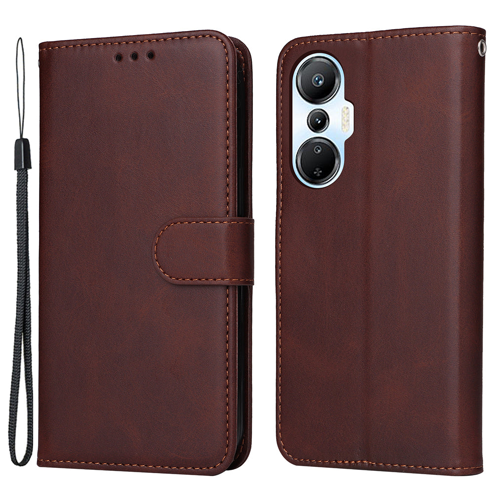 For Infinix Hot 20S 4G Phone Flip Leather Wallet Case Stand Calf Texture Magnetic Shockproof Phone Cover with Strap