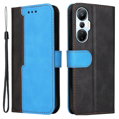 For Infinix Hot 20S 4G Business Style Shockproof Phone Case Stand Wallet Dual-color Splicing Scratch-resistant PU Leather Cell Phone Cover