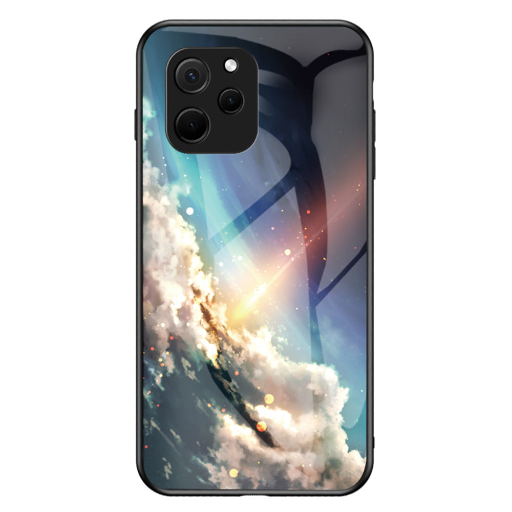 For Huawei nova Y61 4G Starry Sky Pattern Printing Tempered Glass Phone Case Hard PC+Soft TPU Drop Proof Back Cover