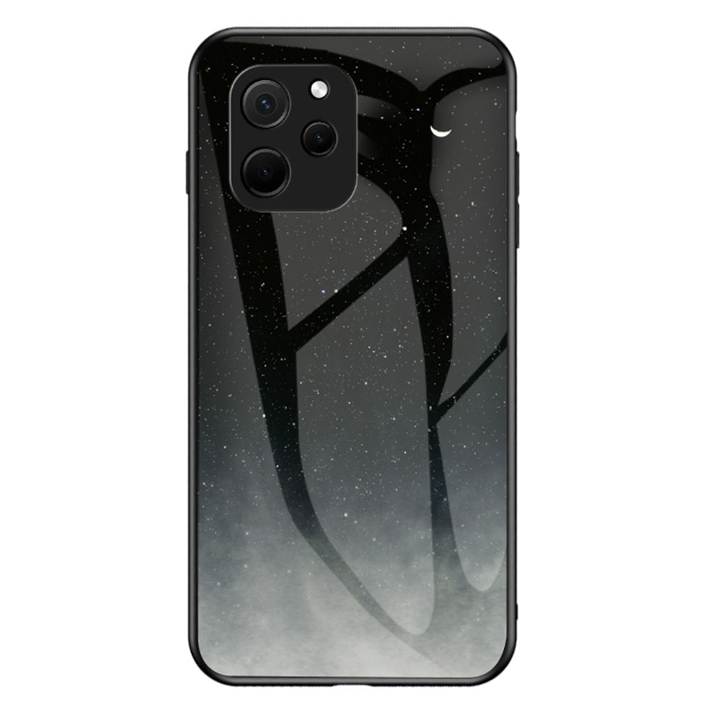 For Huawei nova Y61 4G Starry Sky Pattern Printing Tempered Glass Phone Case Hard PC+Soft TPU Drop Proof Back Cover