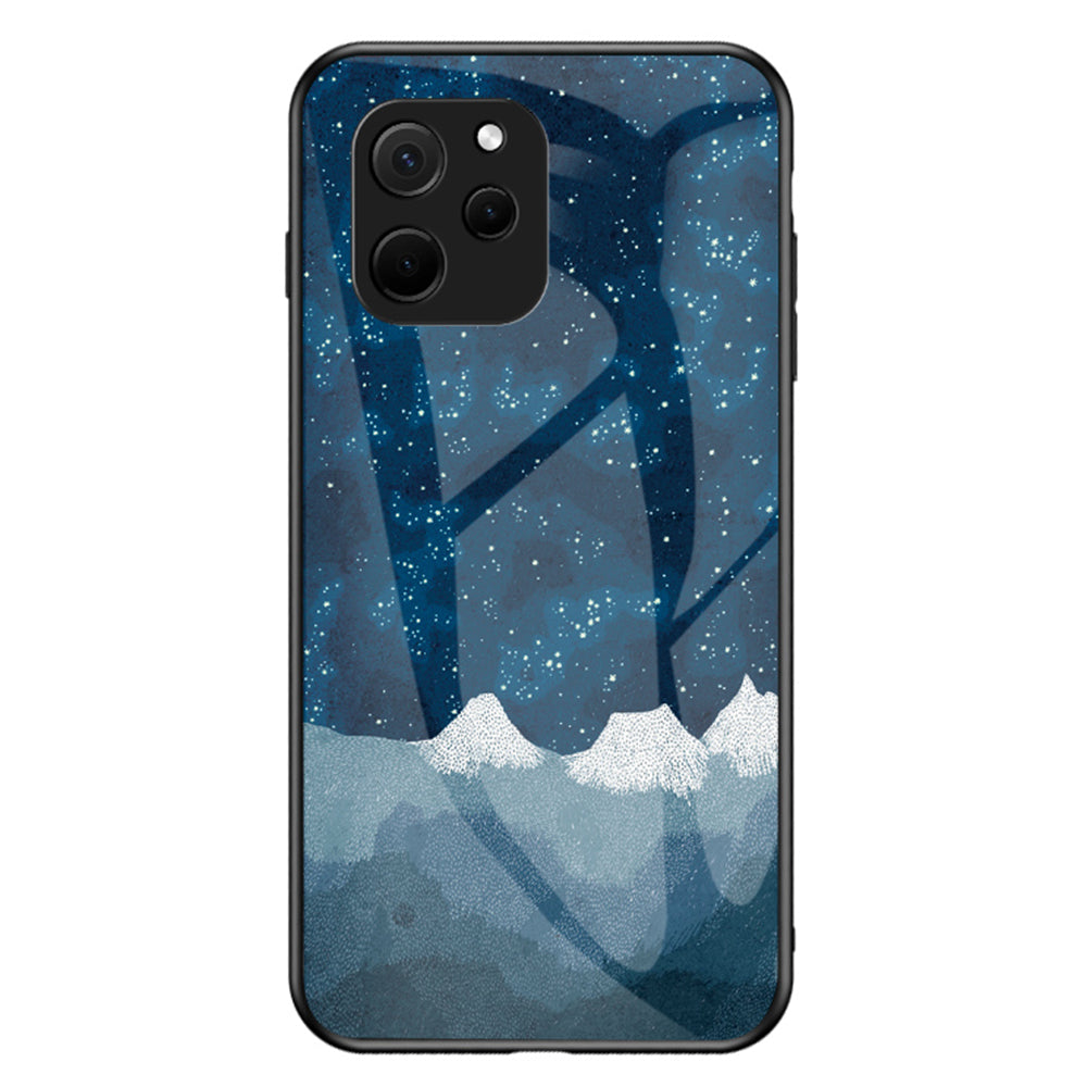 For Huawei nova Y61 4G Starry Sky Pattern Printing Tempered Glass Phone Case Hard PC+Soft TPU Drop Proof Back Cover