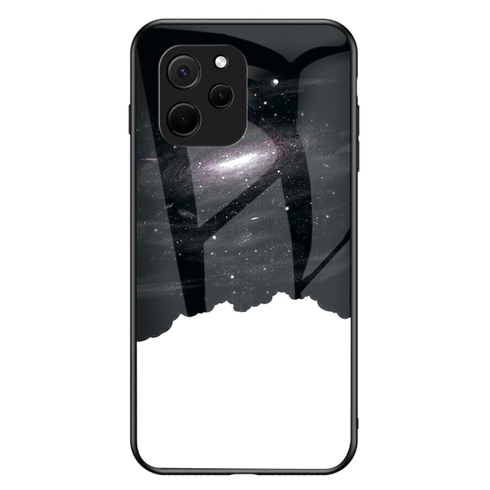 For Huawei nova Y61 4G Starry Sky Pattern Printing Tempered Glass Phone Case Hard PC+Soft TPU Drop Proof Back Cover
