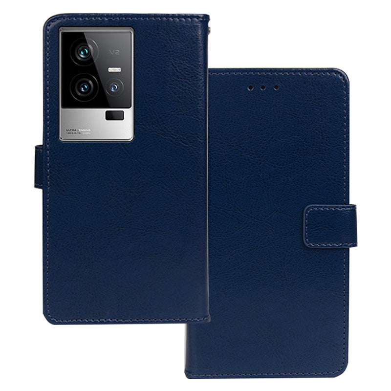 IDEWEI For vivo iQOO 11 5G Crazy Horse Texture PU Leather Case Stand Wallet Folio Flip Shockproof Phone Cover