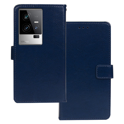 IDEWEI For vivo iQOO 11 5G Crazy Horse Texture PU Leather Case Stand Wallet Folio Flip Shockproof Phone Cover