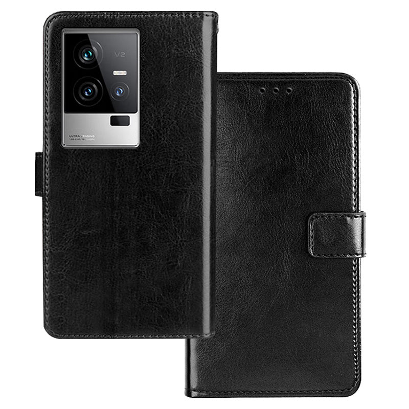 IDEWEI For vivo iQOO 11 5G Crazy Horse Texture PU Leather Case Stand Wallet Folio Flip Shockproof Phone Cover