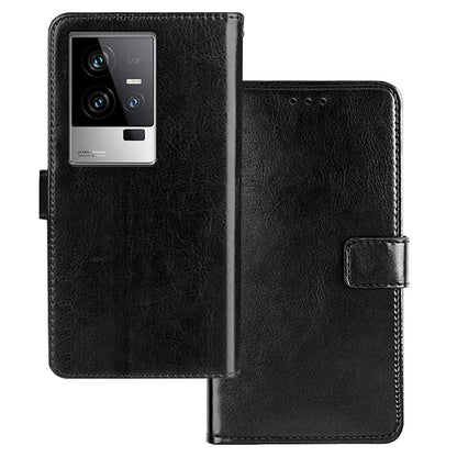 IDEWEI For vivo iQOO 11 5G Crazy Horse Texture PU Leather Case Stand Wallet Folio Flip Shockproof Phone Cover