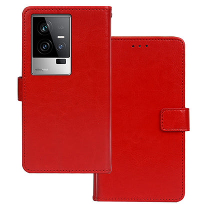 IDEWEI For vivo iQOO 11 5G Crazy Horse Texture PU Leather Case Stand Wallet Folio Flip Shockproof Phone Cover