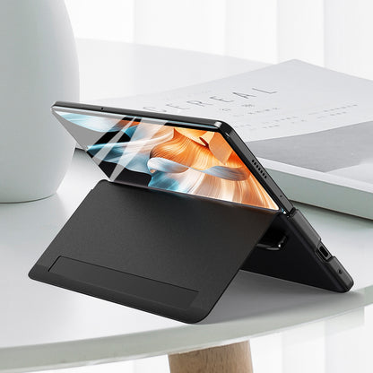 For Honor Magic Vs Ultimate 5G / Magic Vs 5G View Window Litchi Texture PU Leather Case Foldable Stand Cover with Pen Slot and Stylus Pen