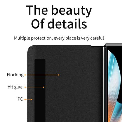 For Honor Magic Vs Ultimate 5G / Magic Vs 5G View Window Litchi Texture PU Leather Case Foldable Stand Cover with Pen Slot and Stylus Pen