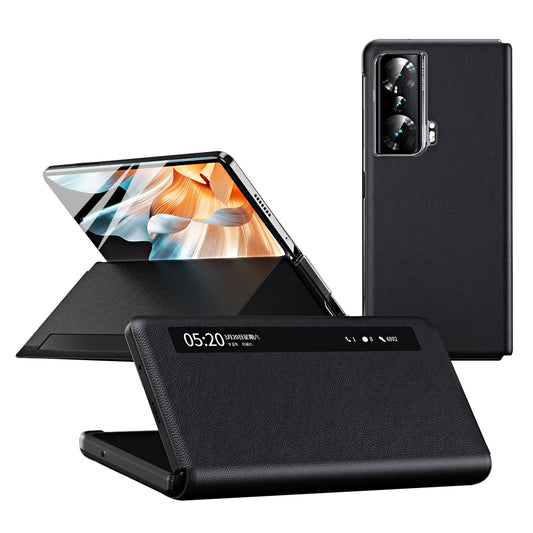 For Honor Magic Vs Ultimate 5G / Magic Vs 5G Magnetic Auto-absorbed View Window PU Leather+PC Phone Case Stand Anti-scratch Phone Cover (without Stylus&amp;Pen Slot)
