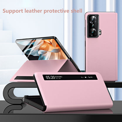 For Honor Magic Vs Ultimate 5G / Magic Vs 5G Magnetic Auto-absorbed View Window PU Leather+PC Phone Case Stand Anti-scratch Phone Cover (without Stylus&amp;Pen Slot)