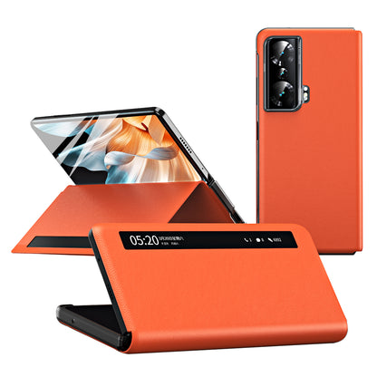 For Honor Magic Vs Ultimate 5G / Magic Vs 5G Magnetic Auto-absorbed View Window PU Leather+PC Phone Case Stand Anti-scratch Phone Cover (without Stylus&amp;Pen Slot)