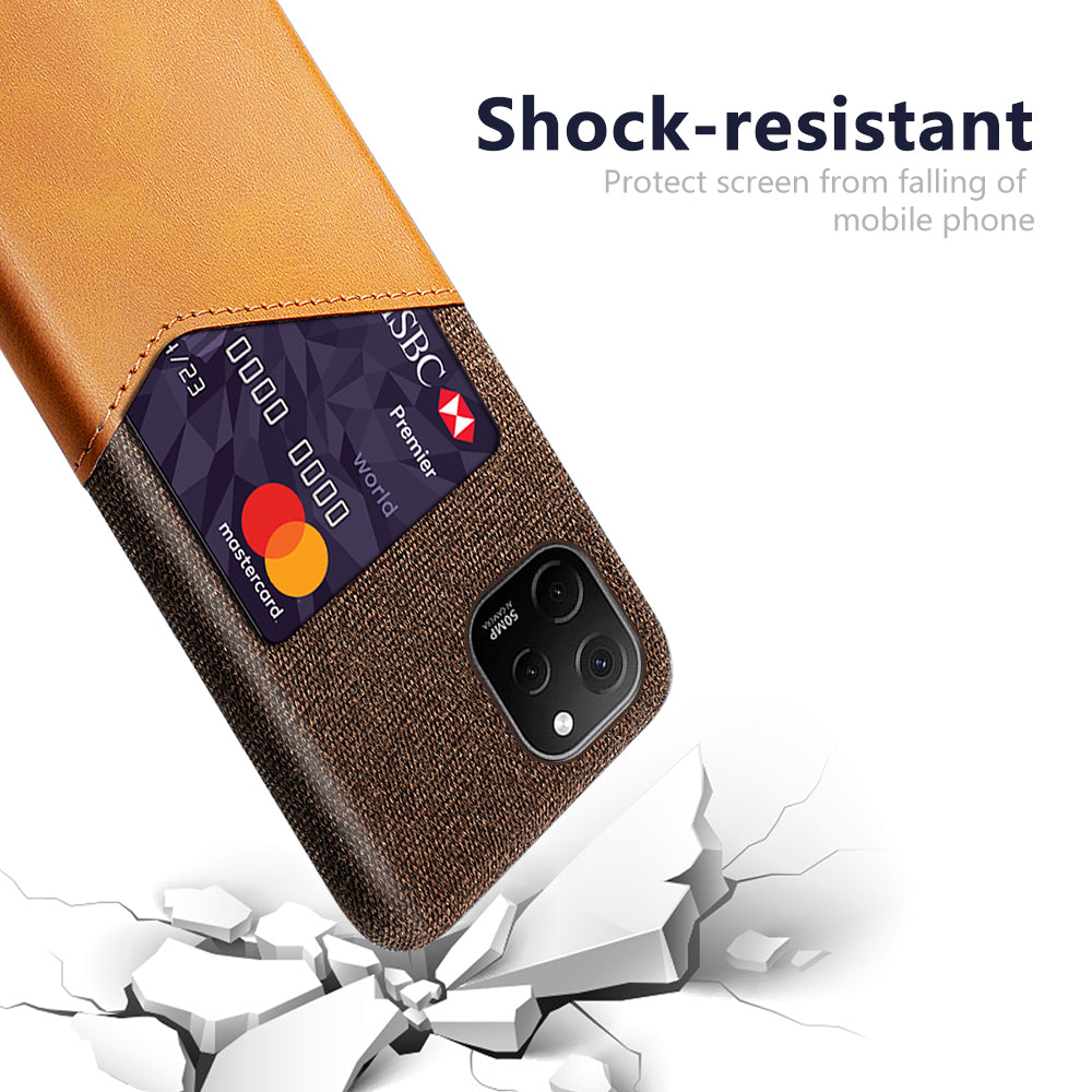 For Huawei nova Y61 4G Cloth Texture Card Holder Phone Case Anti-drop PU Leather Coated Hard PC Cover