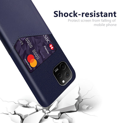 For Huawei nova Y61 4G Cloth Texture Card Holder Phone Case Anti-drop PU Leather Coated Hard PC Cover