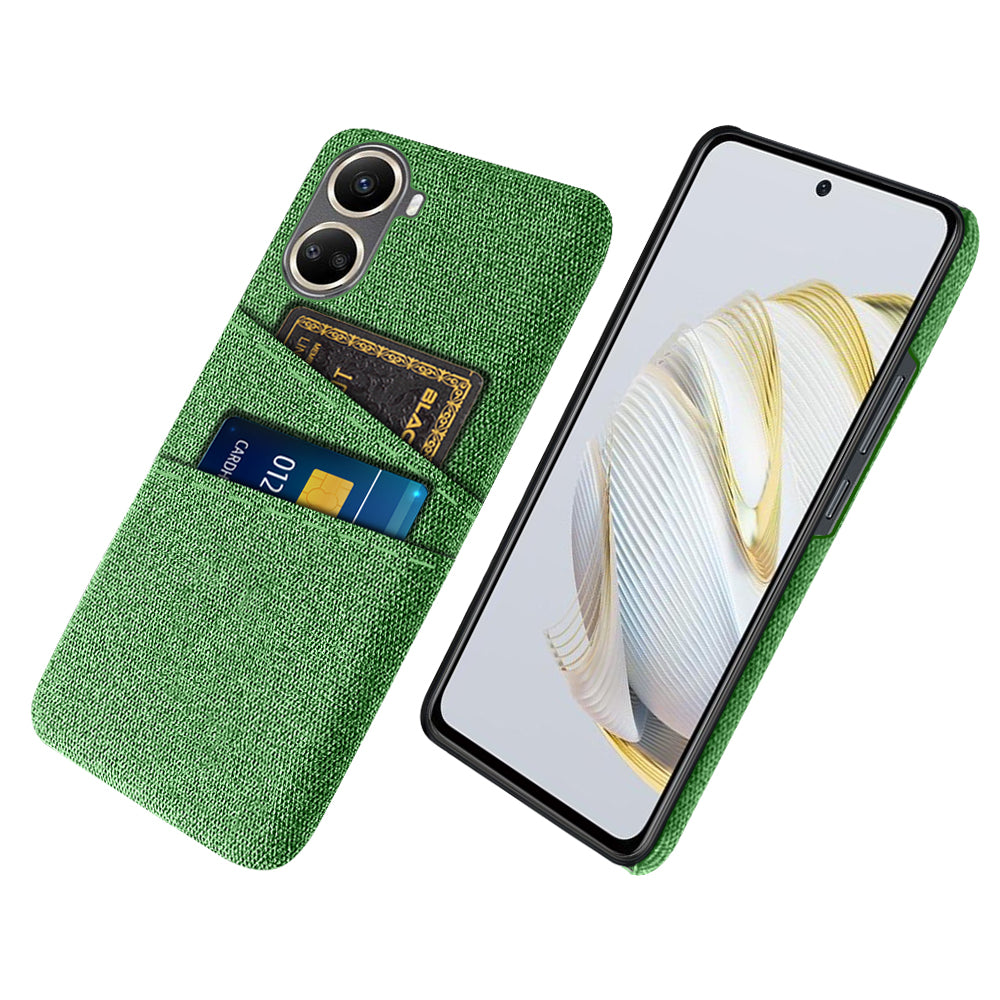 For Huawei nova 10 SE 4G Cloth Texture Dual Card Slots Protective Case Shockproof Cell Phone Cover