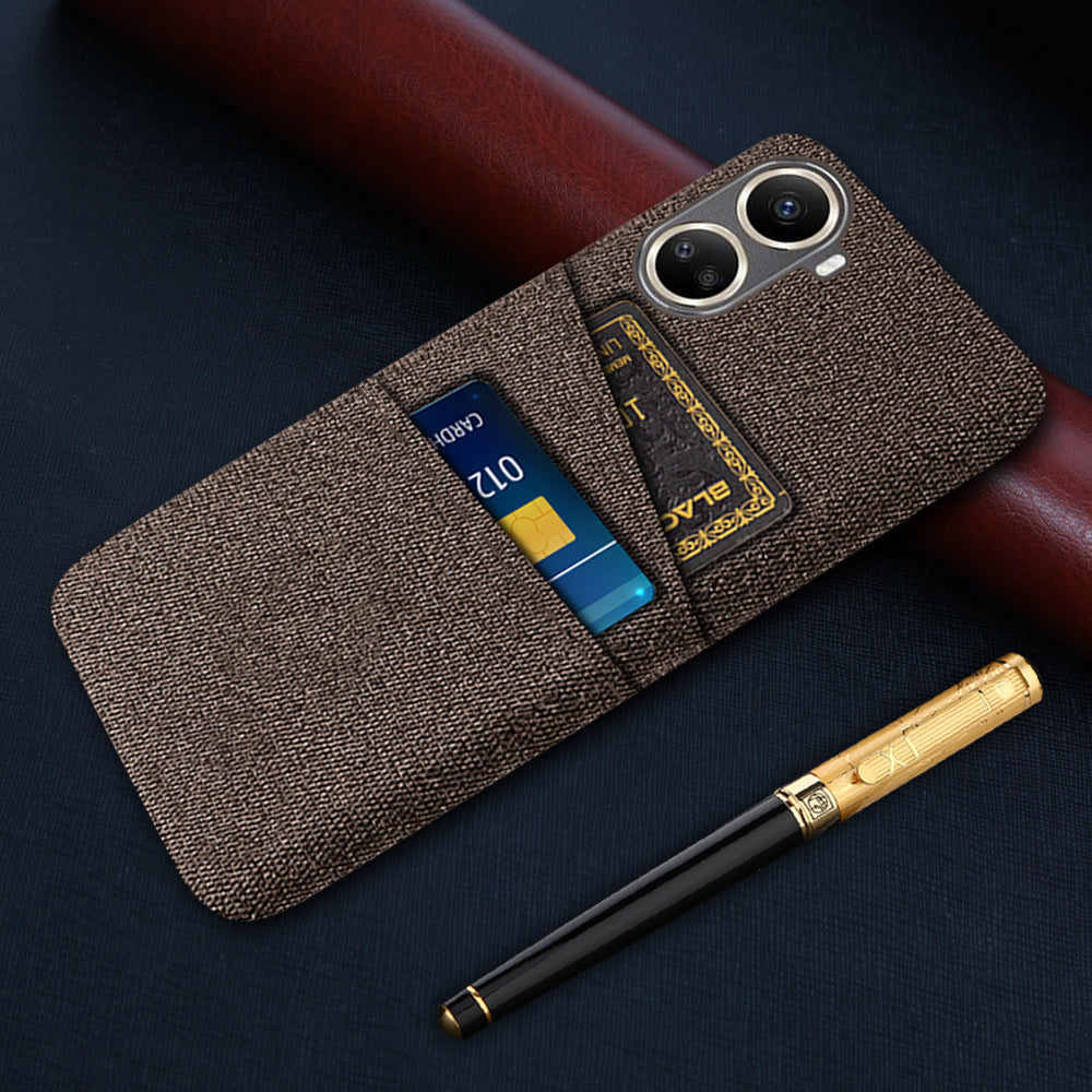 For Huawei nova 10 SE 4G Cloth Texture Dual Card Slots Protective Case Shockproof Cell Phone Cover