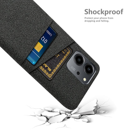 For Honor 80 SE 5G Cloth Texture Phone Case Dual Card Slots Well-protected Hard PC Back Cover