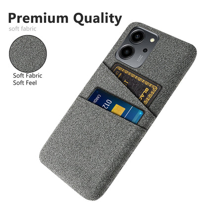 For Honor 80 SE 5G Cloth Texture Phone Case Dual Card Slots Well-protected Hard PC Back Cover