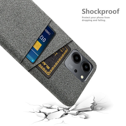 For Honor 80 SE 5G Cloth Texture Phone Case Dual Card Slots Well-protected Hard PC Back Cover