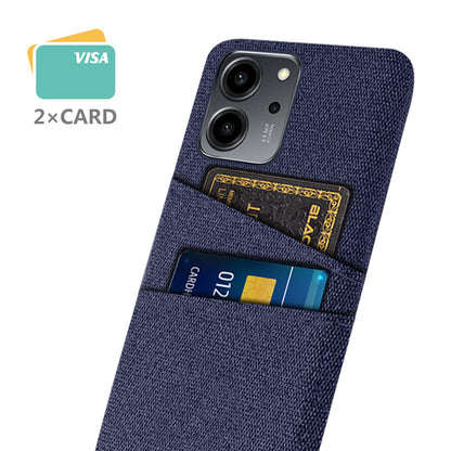 For Honor 80 SE 5G Cloth Texture Phone Case Dual Card Slots Well-protected Hard PC Back Cover
