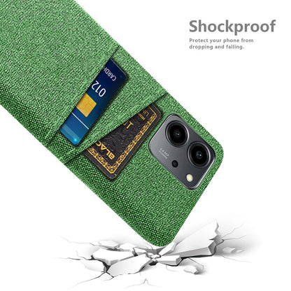 For Honor 80 SE 5G Cloth Texture Phone Case Dual Card Slots Well-protected Hard PC Back Cover