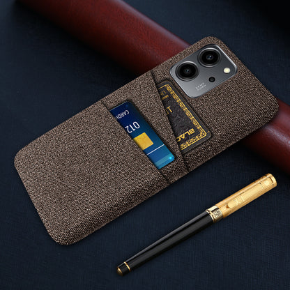 For Honor 80 SE 5G Cloth Texture Phone Case Dual Card Slots Well-protected Hard PC Back Cover