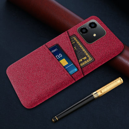 For Honor Play6C 4G Shockproof Cloth Texture Phone Case Dual Card Slots Hard PC Protective Mobile Phone Cover