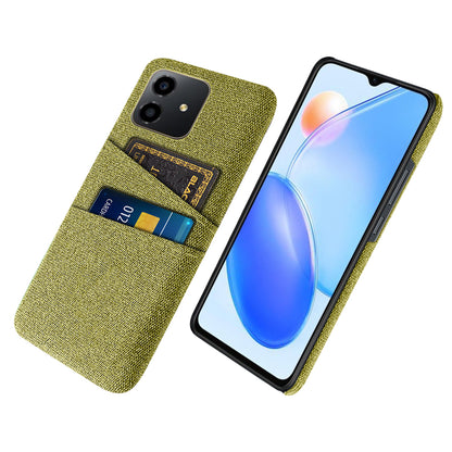 For Honor Play6C 4G Shockproof Cloth Texture Phone Case Dual Card Slots Hard PC Protective Mobile Phone Cover