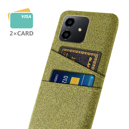 For Honor Play6C 4G Shockproof Cloth Texture Phone Case Dual Card Slots Hard PC Protective Mobile Phone Cover