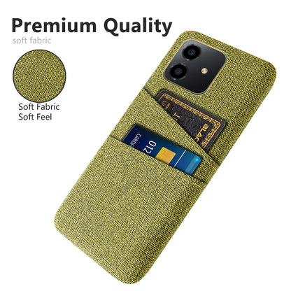 For Honor Play6C 4G Shockproof Cloth Texture Phone Case Dual Card Slots Hard PC Protective Mobile Phone Cover