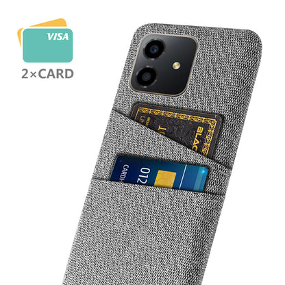 For Honor Play6C 4G Shockproof Cloth Texture Phone Case Dual Card Slots Hard PC Protective Mobile Phone Cover