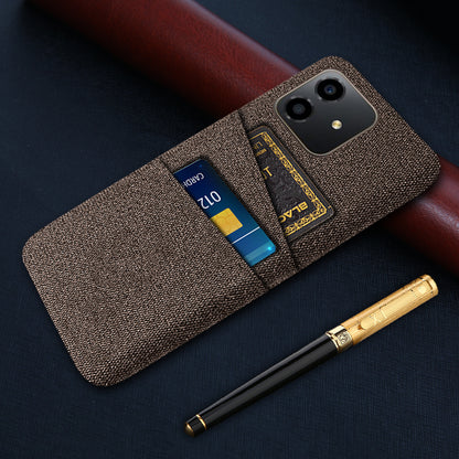 For Honor Play6C 4G Shockproof Cloth Texture Phone Case Dual Card Slots Hard PC Protective Mobile Phone Cover