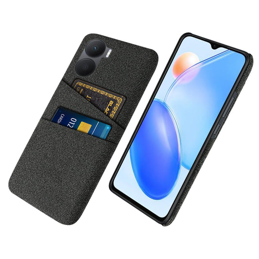 For Honor Play 40 Plus 5G Cloth Texture Phone Case Dual Card Slots Shockproof Hard PC Cover