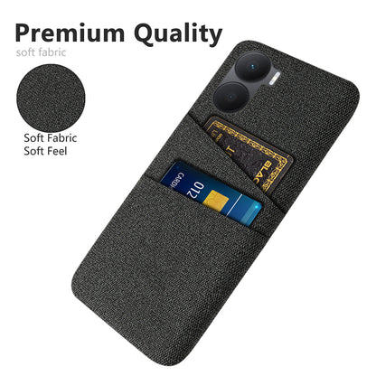 For Honor Play 40 Plus 5G Cloth Texture Phone Case Dual Card Slots Shockproof Hard PC Cover