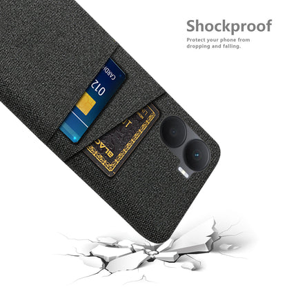 For Honor Play 40 Plus 5G Cloth Texture Phone Case Dual Card Slots Shockproof Hard PC Cover