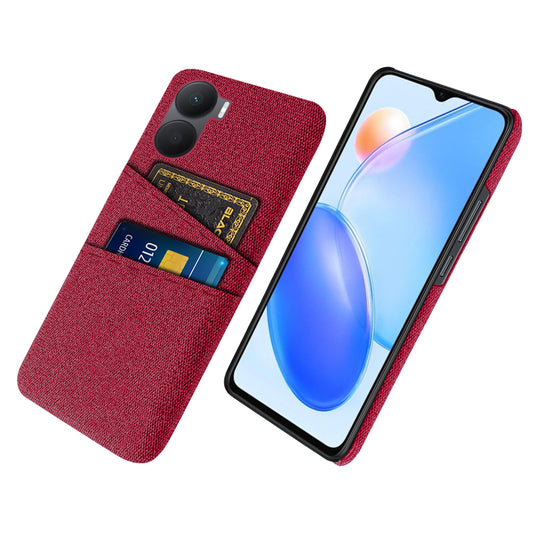 For Honor Play 40 Plus 5G Cloth Texture Phone Case Dual Card Slots Shockproof Hard PC Cover