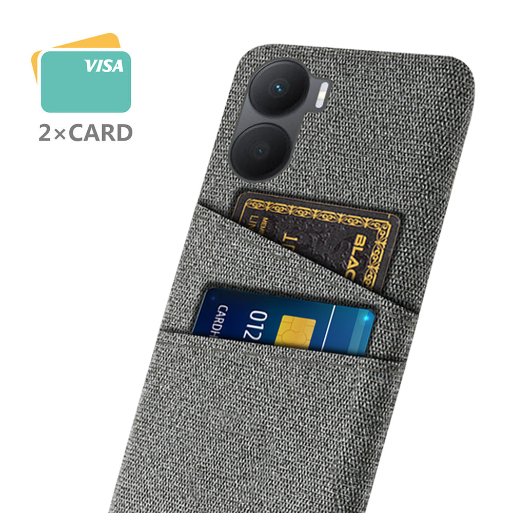 For Honor Play 40 Plus 5G Cloth Texture Phone Case Dual Card Slots Shockproof Hard PC Cover