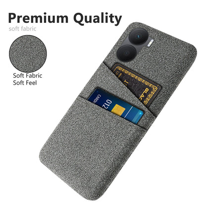 For Honor Play 40 Plus 5G Cloth Texture Phone Case Dual Card Slots Shockproof Hard PC Cover