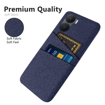For Honor Play 40 Plus 5G Cloth Texture Phone Case Dual Card Slots Shockproof Hard PC Cover