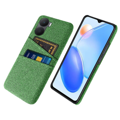For Honor Play 40 Plus 5G Cloth Texture Phone Case Dual Card Slots Shockproof Hard PC Cover