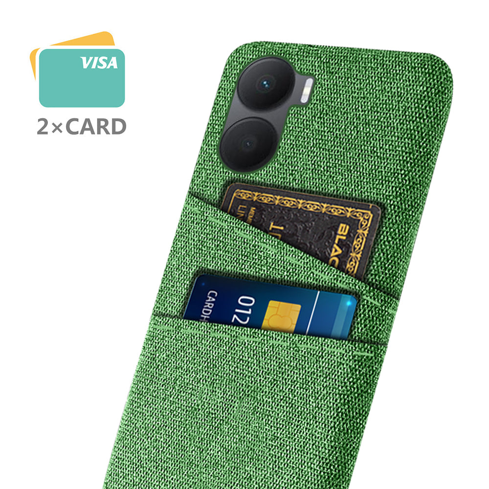 For Honor Play 40 Plus 5G Cloth Texture Phone Case Dual Card Slots Shockproof Hard PC Cover