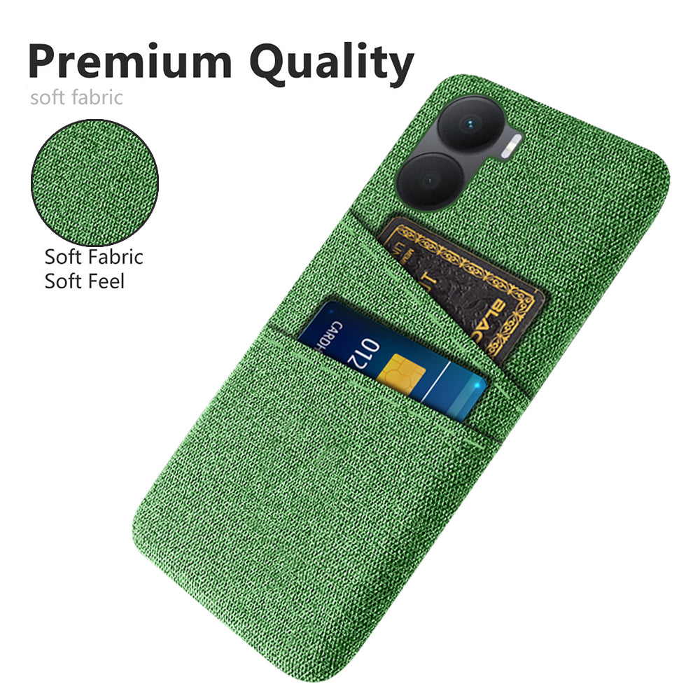 For Honor Play 40 Plus 5G Cloth Texture Phone Case Dual Card Slots Shockproof Hard PC Cover