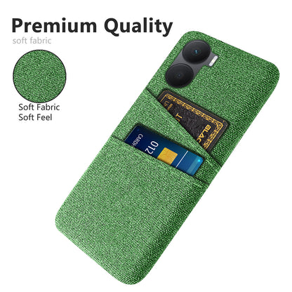For Honor Play 40 Plus 5G Cloth Texture Phone Case Dual Card Slots Shockproof Hard PC Cover
