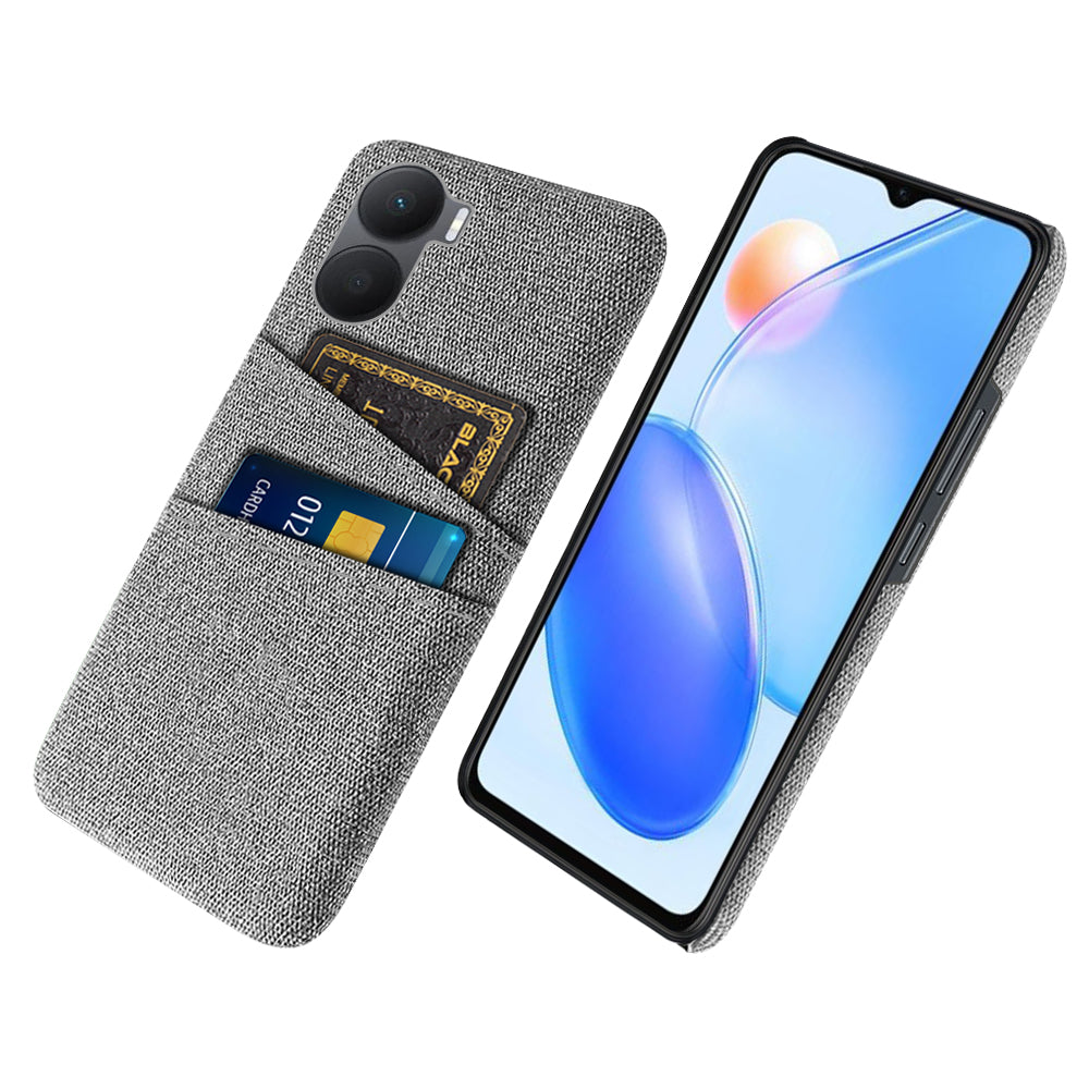 For Honor Play 40 Plus 5G Cloth Texture Phone Case Dual Card Slots Shockproof Hard PC Cover