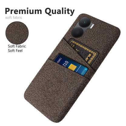 For Honor Play 40 Plus 5G Cloth Texture Phone Case Dual Card Slots Shockproof Hard PC Cover
