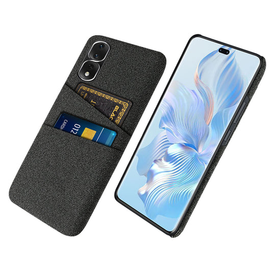 For Honor 80 Pro 5G Cloth Texture Phone Case Dual Card Slots Anti-drop PC Protective Cover