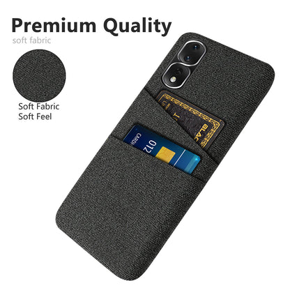 For Honor 80 Pro 5G Cloth Texture Phone Case Dual Card Slots Anti-drop PC Protective Cover