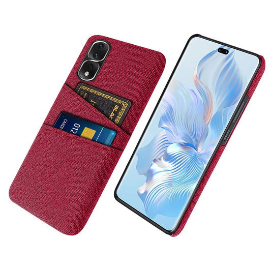 For Honor 80 Pro 5G Cloth Texture Phone Case Dual Card Slots Anti-drop PC Protective Cover