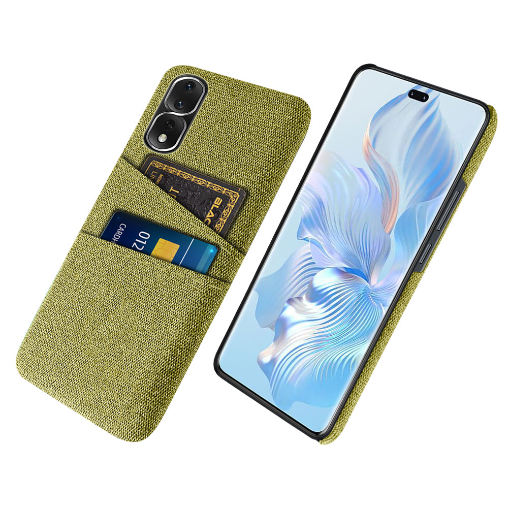 For Honor 80 Pro 5G Cloth Texture Phone Case Dual Card Slots Anti-drop PC Protective Cover