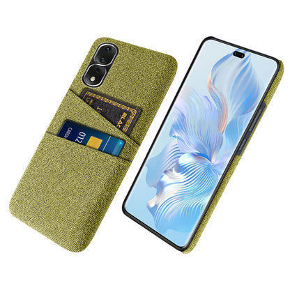 For Honor 80 Pro 5G Cloth Texture Phone Case Dual Card Slots Anti-drop PC Protective Cover